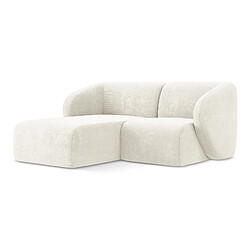 Makamii Canapé modulable 2 places en velours - Gris - Canapé modulable en velours - Style scandinave - Mousse polyuréthane - Ressorts Nosag