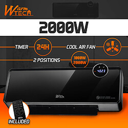 Warmtech Radiateur céramique mural oscillant 2000W avec façade en verre