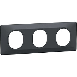 plaque de finition - ovalis - 3 postes - horizontale - 71 mm - anthracite - schneider electric s340706