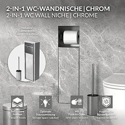 LuxeBath Module WC encastré en acier inoxydable 200 x 600 mm avec armoire de rangement