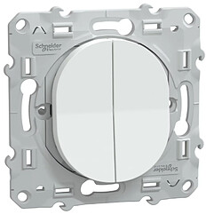 Schneider Electric Double interrupteur va-et-vient 10A blanc - Ovalis - Schneider