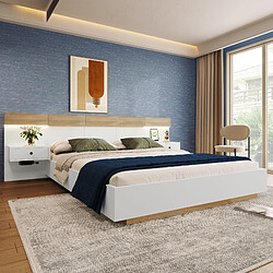 Avis OKWISH Lit double 160x200 cm Lit chêne - Naturel