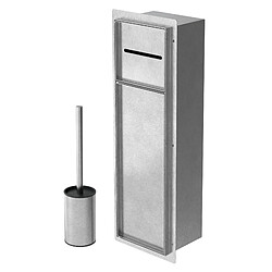 LuxeBath Module d'armoire encastré pour brosse WC porte-papier fermé 200x600mm acier inox
