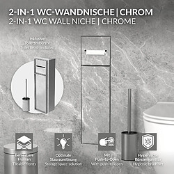 LuxeBath Module d'armoire encastré pour brosse WC porte-papier fermé 200x600mm acier inox