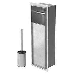 LuxeBath Module WC encastré en acier inoxydable 200 x 600 mm avec armoire de rangement