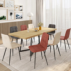 Idmarket Lot de 8 chaises MILA en velou