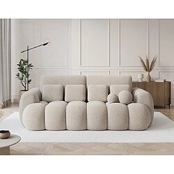 Bestmobilier Dorian - Canapé droit 3 places convertible avec coffre en tissu bouclette