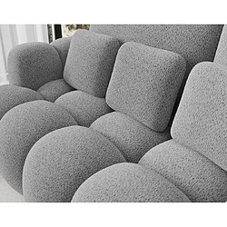 Bestmobilier Dorian - Canapé droit 3 places convertible avec coffre en tissu bouclette pas cher