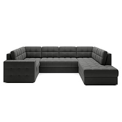 Bestmobilier Canapé panoramique d'angle gauche convertible - Gris pas cher
