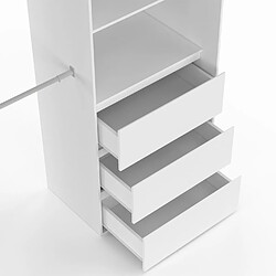 Idmarket Dressing extensible MARTY 120/170 x 50 x 180 cm blanc pas cher