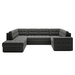 Bestmobilier Canapé panoramique Nappa - Gris pas cher