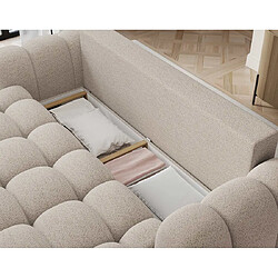 Avis Bestmobilier Dorian - Canapé droit 3 places convertible avec coffre en tissu bouclette
