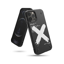 Coque en silicone pour iPhone 12 Pro Max, design Onyx X noir.