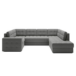 Bestmobilier Nappa canapé panoramique d'angle gauche - Gris clair pas cher