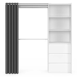 Avis Idmarket Dressing extensible MARTY 120/170 x 50 x 180 cm blanc