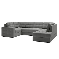 Acheter Bestmobilier Nappa canapé panoramique d'angle gauche - Gris clair
