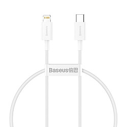 Câble de données Baseus USB-C vers Lightning 0,25m Blanc