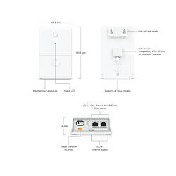 Adaptateur PoE Ubiquiti Injecteur à Double Alimentation 2.5 GbE 100W Blanc pas cher