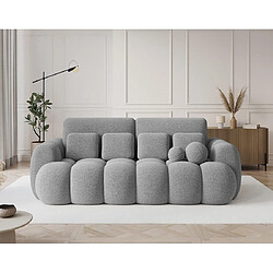 Bestmobilier Dorian - Canapé droit 3 places convertible avec coffre en tissu bouclette
