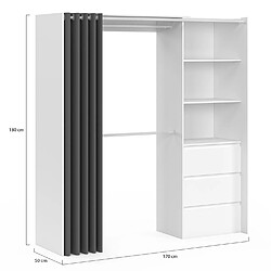 Acheter Idmarket Dressing extensible MARTY 120/170 x 50 x 180 cm blanc
