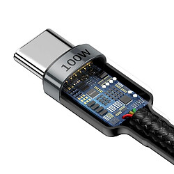 Câble de données Baseus Cafule USB-C vers USB-C 5A 100W 2.0m Noir pas cher