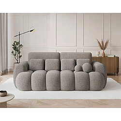 Bestmobilier Dorian - Canapé droit 3 places convertible avec coffre en tissu bouclette