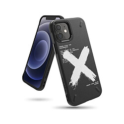 Coque en silicone pour iPhone 12 Mini, design Onyx X noir.