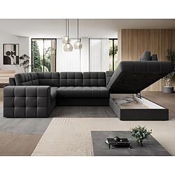 Avis Bestmobilier Canapé panoramique d'angle gauche convertible - Gris