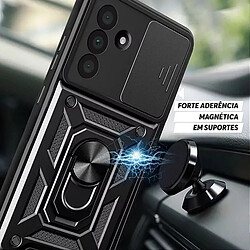 Kit De Film En Verre Trempé À Coque Complète 5D + Couvercle Coulissant De Défenseur Militaire Magnétique + Support De Voiture Magnétique Renforcé PHONECARE Pour Samsung Galaxy A56 5G - Noir pas cher