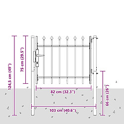 vidaXL Porte de Clôture BOXTEL 103 x 124,5 cm Acier enduit de poudre pas cher