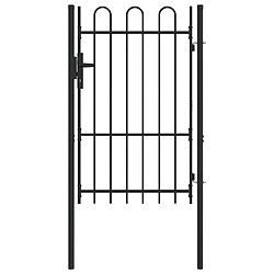 vidaXL Porte de Clôture Gris 103 x 200 cm Acier enduit de poudre