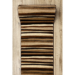 RUGSX Tapis de couloir ROYAL 5374 RAYURES ONDULÉES beige marron 100cm 100x640 cm pas cher