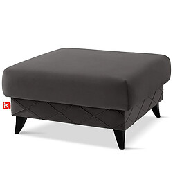 Konsimo Pouf Gustavo III en velours - Anthracite