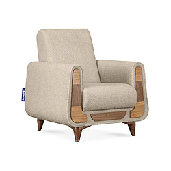 Konsimo Fauteuil Gustavo en velours - Crème