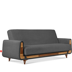 Konsimo canapé droit 3 places - Gris foncé