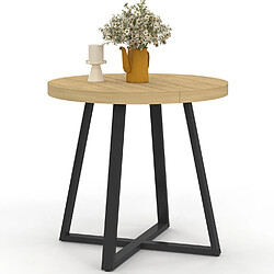 Idmarket TAM SELMA ronde b/noir 80 cm