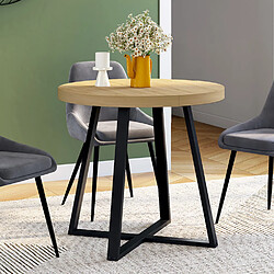 Idmarket TAM SELMA ronde b/noir 80 cm