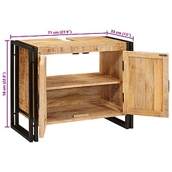 vidaXL Meuble sous évier Marron 71 x 33 x 58 cm Bois de mangue massif pas cher