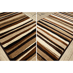 Acheter RUGSX Tapis de couloir ROYAL 5374 RAYURES ONDULÉES beige marron 100cm 100x640 cm