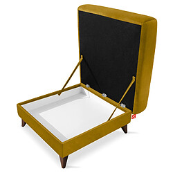 Avis Konsimo Pouf scandinave en velours - Jaune