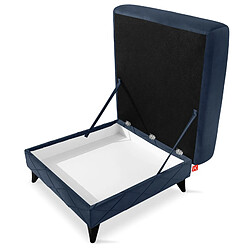 Avis Konsimo Pouf Gustavo III carré - Bleu foncé