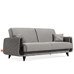 Konsimo Canapé droit 3 places - Gris clair