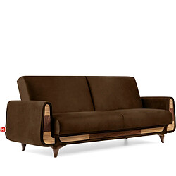Konsimo Canapé droit 3 places - Marron