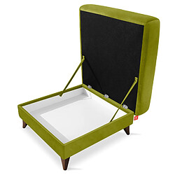 Avis Konsimo Pouf scandinave velours - Olive