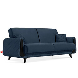 Konsimo Canapé droit 3 places - Bleu foncé