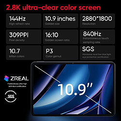 Acheter Nubia Pad Pro Tablet, Écran 10.9" 2.8K 144Hz Ultra Fluide, Snapdragon 8 Gen 3, Batterie 10100mAh, Charge Rapide 66W, 4 Haut-parleurs, Léger et Portable pour Gaming et Productivité 16/512Go Noir