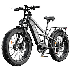 Nonesuch Vélo Électrique FENGQS H6PRO -26" - Moteur 1000 W x 2 -52 V 20 Ah - 60 km/h -140 km -Gris