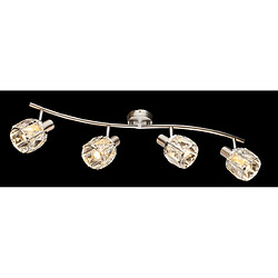 Lumière Barre de spots de plafond nickel mat 4x E14