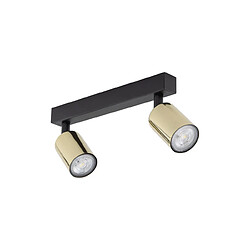 Lumière Plafonnier double spot noir, doré 2xGU10