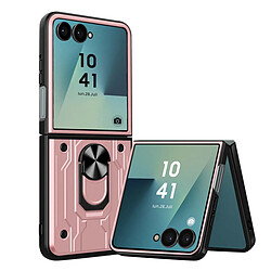 Avizar Coque pour Samsung Galaxy Z Flip 7 Antichoc avec Support Bague Magnétique Rose